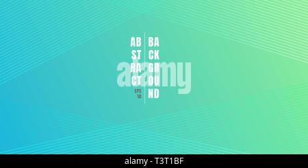 Abstract blue and green vibrant color gradient background with diagonal lines pattern texture. Soft light colored backdrop with place for text. Vector Stock Vector