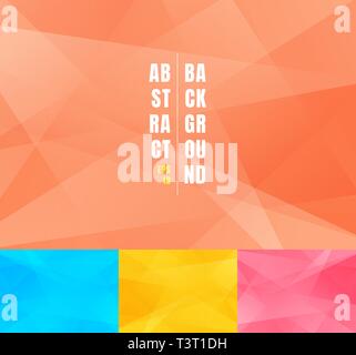 Set of low poly trendy abstract background. Modern geometric triangles futuristic soft minimal polygons shapes graphic design layout template. Vector  Stock Vector