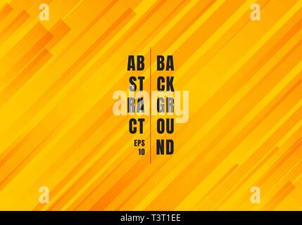 Abstract geometric yellow and orange diagonal stripes lines pattern modern style background. Vector illustration Stock Vector