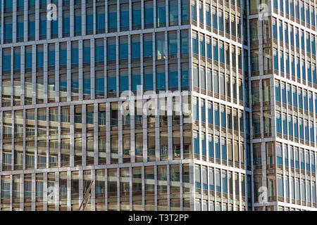Facade of a modern office building seen in Hamburg, Germany Stock Photo