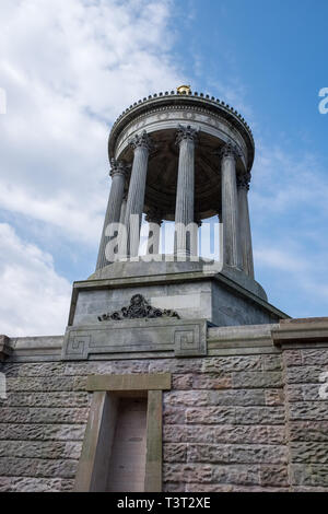 Alloway, Scotland, UK - April 09, 2019:  Burns Memorial in Alloway near Ayr Scotland appealing for donations for the restoration of nearby Burns Cotta Stock Photo