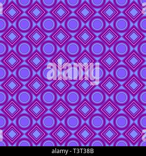Vector seamless pattern. Purple, rhombus, square, circle, textiles. Modern stylish texture. Repeating geometric figures. Abstract background. Stock Vector