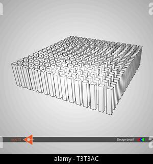 3D pillars, columns. Charts, diagrams, Analytics. Design kit. Stock Vector