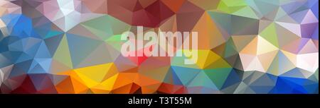 Multicolor banner background from triangles, header for web. Stock Vector