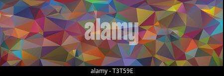 Multicolor banner background from triangles, header for web. Stock Vector