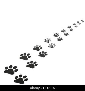 Animal paw print trace isolated vector illustration Stock Vector