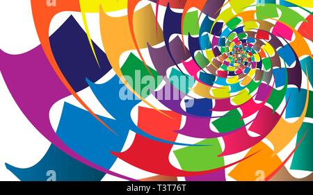 Festive abstract background. Multicolor rotating pattern. Stock Vector