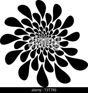 Vector spiral on white background. Floral pattern, symmetry. Stock Vector