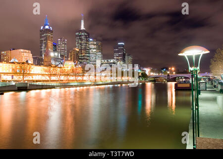 A view of Melbourne from Southbank looking over the Yarra River.