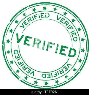 Grunge green passed word with star icon round rubber seal stamp on ...