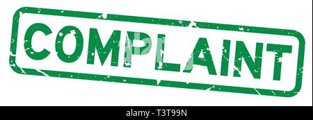 Grunge green complaint word square rubber seal stamp on white background Stock Vector