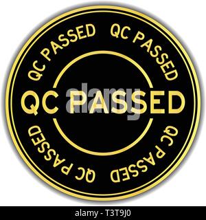 Grunge qc passed word oval rubber seal stamp on white background Stock Vector