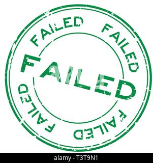 Grunge green fail wording round rubber seal stamp on white background Stock Vector
