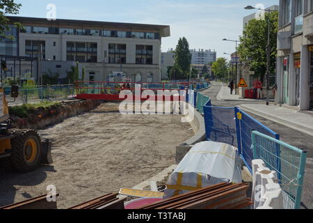 Bordeaux Tramway Gleisbau In Merignac Centre Bordeaux Tramway Track Laying Works At Merignac Centre Stock Photo Alamy