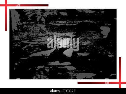 Grunge square on a white background in a frame. Abstract smears. Stock Vector