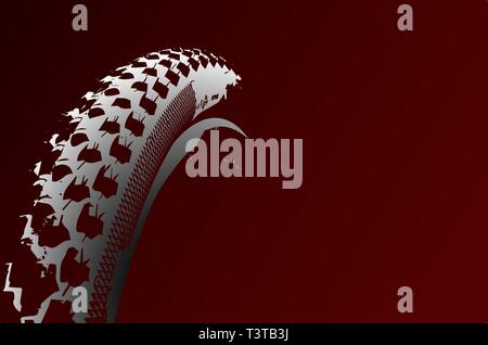 Cover the bicycle wheel. Moto concept on a red background. Graphical representation of the contour of a bicycle wheel. Stock Vector