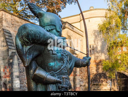 Robin Hood statue at Nottingham Castle, Nottingham, England, UK Stock Photo