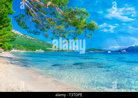 Playa de Formentor (Cala Pi de la Posada ), beautiful beach at Cap Formentor, Palma Mallorca, Spain Stock Photo