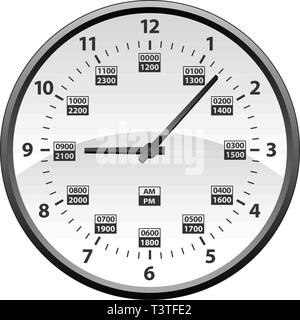 Military Time Clock >> 12 To 24 Hour Military Time Clock Conversion Isolated Vector Military Time Clock >> 12 To 24 Hour Military Time Clock Conversion Isolated Vector