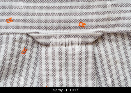 Striped Cotton Shirt Background. Fabric Texture as Blank Background Stock Photo