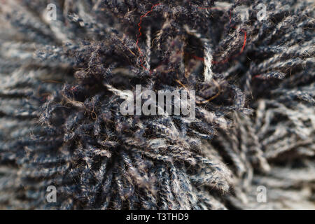 Gray Pompon Macro Picture. Abstract Background of Knitting Elements Stock Photo