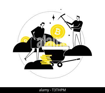 Cryptocurrency concept - flat design style vector illustration Stock Vector