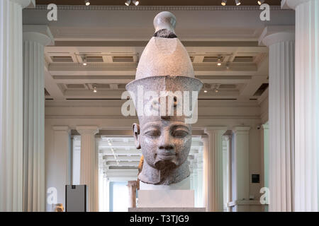 Egyptian granite statue, The British Museum, Stock Photo