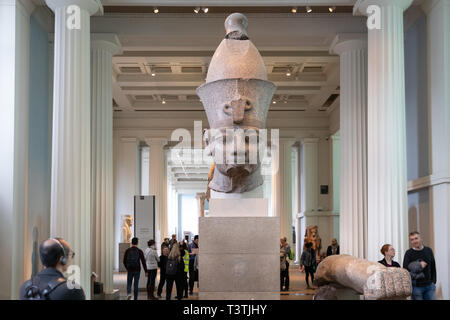 Egyptian granite statue, The British Museum, Stock Photo