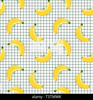 Banana seamless pattern with square background Stock Vector