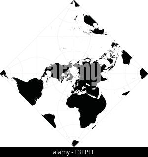 Peirce quincuncial projection of world Stock Vector