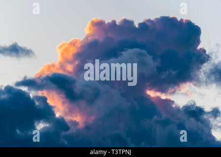 Beautifully multi-colored cloud formation during sunset Stock Photo