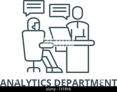 Analytics department line icon, vector. Analytics department outline sign, concept symbol, flat illustration Stock Vector