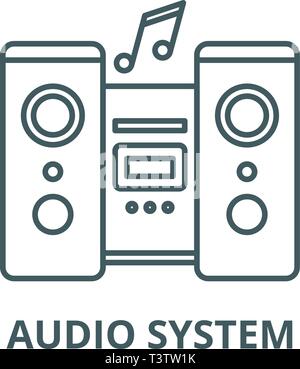 Audio system line icon, vector. Audio system outline sign, concept symbol, flat illustration Stock Vector