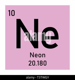 Neon chemical element Stock Vector