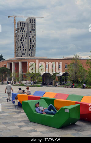 Tirana, part 2, Skanderbeg square Stock Photo