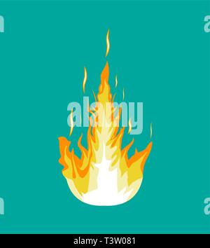 Burning fire or campfire. Vector illustration in flat style Stock Vector