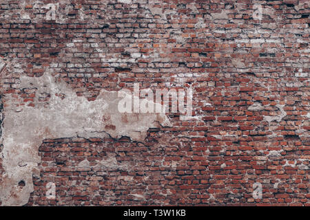 Old red and white brick wall urban texture background Stock Photo