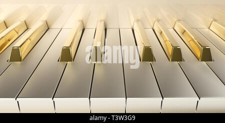 frontal plane with gold keys Stock Photo