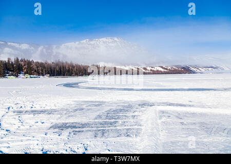 Kanas Lake Forest in Winter,xinjiang,china Stock Photo