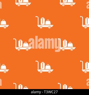 Luggage trolley pattern vector orange Stock Vector