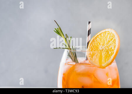 Classic Italian aperol spritz cocktail on light. Stock Photo
