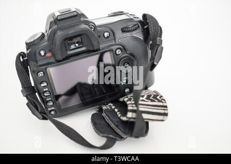 The back of a DSLR professional camera Stock Photo