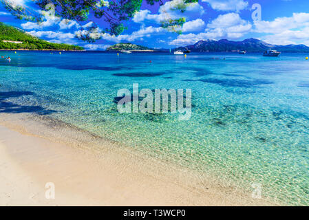 Playa de Formentor (Cala Pi de la Posada ) - beautiful beach at Cap Formentor, Palma Mallorca, Spain Stock Photo