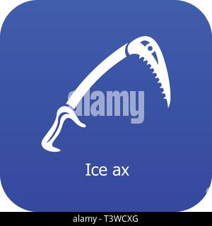 Ice ax icon blue vector Stock Vector