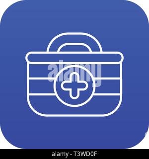 First aid kit icon blue vector Stock Vector