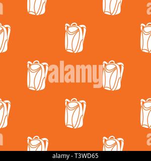 Backpack pattern vector orange Stock Vector