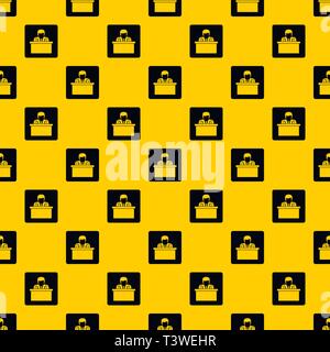 Orator speaking from tribune pattern vector Stock Vector