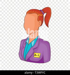 Translator interpreter woman icon, cartoon style Stock Vector