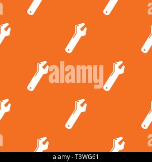 Big spanner pattern vector orange Stock Vector