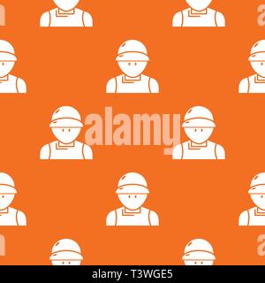 Plumber man pattern vector orange Stock Vector